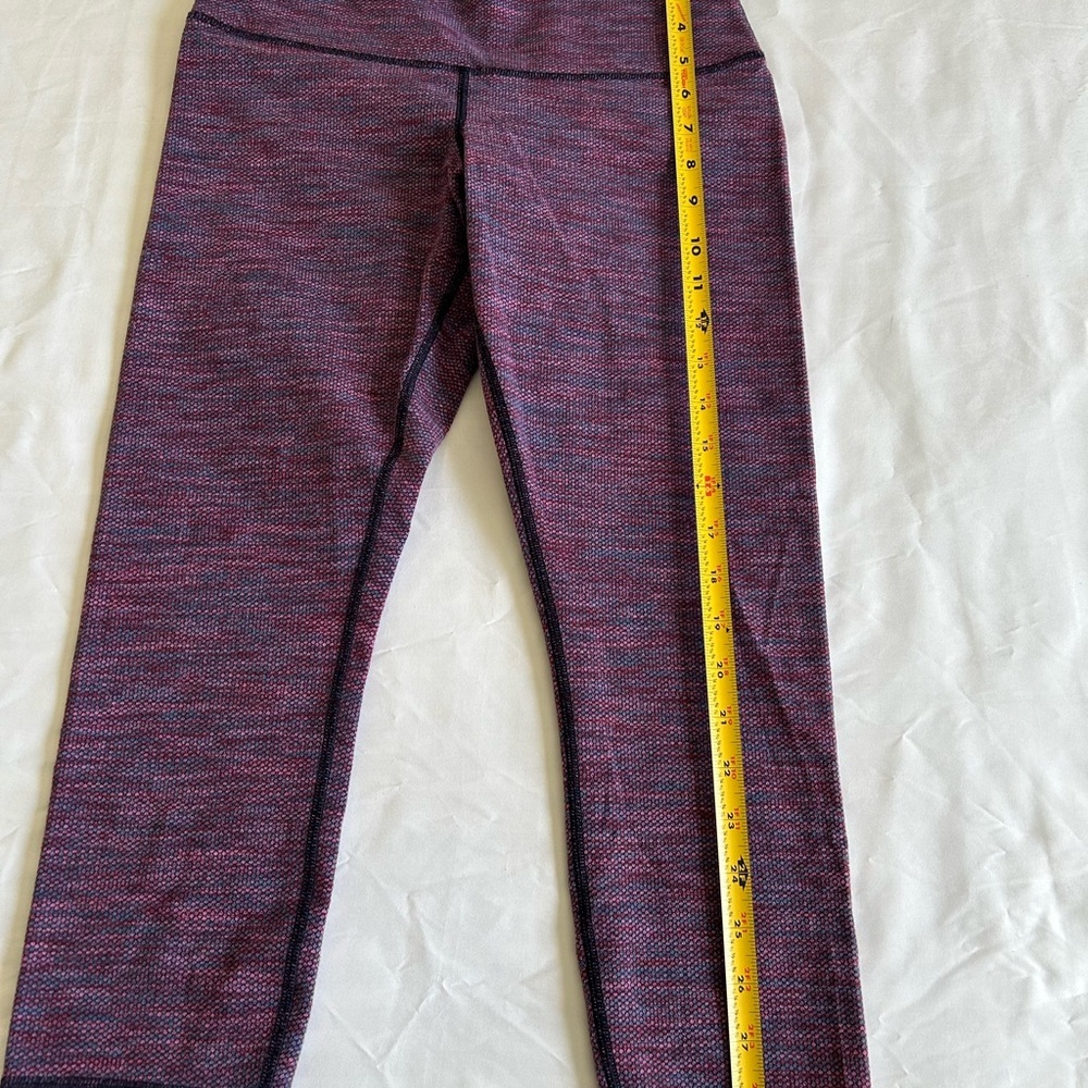 Lululemon Wunder Under Crop Diamond Jacquard Space Dye Blue Magenta Size S - Picture 9 of 11